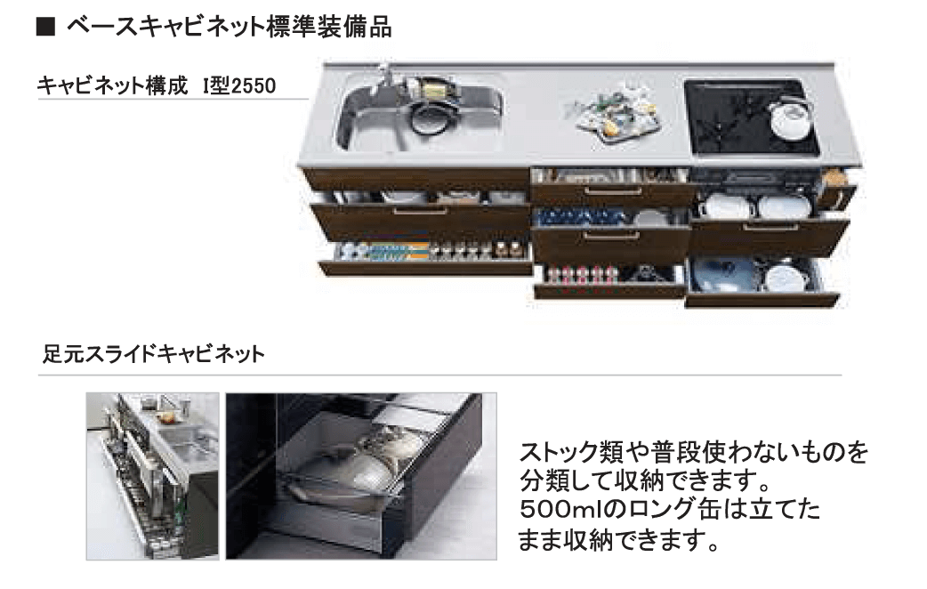 ベースキャビネット標準装備品